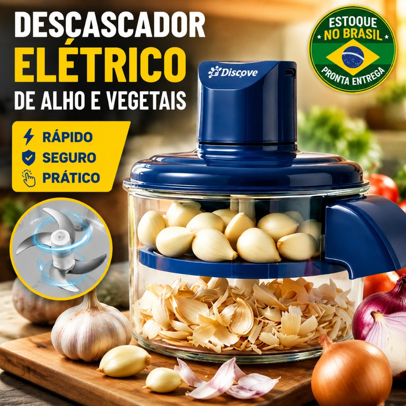Descascador Elétrico de Alho Legumes E Frutas Automático Multifuncional Mini Processador de Cozinha Portatil